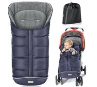 Orzbow Footmuff for Pushchair Universal, Large Pushchair & Pram Footmuffs with Drawstring, Waterproof Cosy Toes for Buggy with Polar Fleece, Anti-Slip Back, Easy Access, Machine Washable, Blue