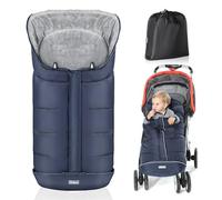 Orzbow Footmuff for Pushchair Universal, Large Pushchair & Pram Footmuffs with Drawstring, Waterproof Cosy Toes for Buggy with Warm Fleece, Anti-Slip Back, Reflective Strip, Easy Access, Blue
