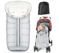 Orzbow Footmuff for Pushchair Universal, Large Pushchair & Pram Footmuffs with Drawstring, Waterproof Cosy Toes for Buggy with Polar Fleece, Anti-Slip Back, Easy Access, Machine Washable, Light Grey