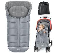Orzbow Footmuff for Pushchair Universal, Large Pushchair & Pram Footmuffs with Drawstring, Waterproof Cosy Toes for Buggy with Polar Fleece, Anti-Slip Back, Easy Access, Machine Washable, Grey