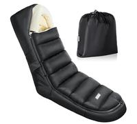 Orzbow Footmuff for Pushchair Universal, Winter Cosy Toes for Pram w/Zip, Waterproof Footmuff for Stroller w/Anti-Slip Particles, Detachable, Machine Washable, Warm Coral Fleece,104 * 44cm, Black