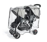 Orzbow Universal Double Stroller Rain Cover, Breathable Twins Stroller Rain Cover with Window, Durable Pram Raincover for Double Tandem Pushchair, Easy to Install, Waterproof, Transparent
