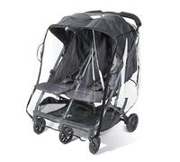 Orzbow Universal Rain Cover for Pushchair Double, Breathable Double Pram Rain Cover with Window, Durable EVA Twins Stroller Raincover, Easy to Install, Waterproof, Transparent