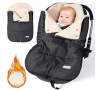 Orzbow Winter Baby Car Seat Blanket for Baby, Easy Access, Dark Grey | Adjustable Car Seat Footmuff for Baby with Zip, Water-Repellent, Warm Berber Fleece, Detachable and Machine Washable