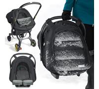 Orzbow Winter Baby Car Seat Cover,Universal Breathable Car Seat Footmuff for Baby w/Insect Net and Front Zip Door,All-Round Snow,Wind and Rain Protection,Sleep Aid for Baby Car Seat,Warm,Black