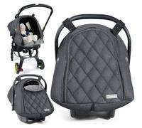 Orzbow Winter Baby Car Seat Cover,Universal Car Seat Footmuff for Baby w/Front Zip Door,Side Mesh Holes,All-Round Snow,Wind and Rain Protection,Sleep Aid for Baby Car Seat,Machine Washable,Dark Grey