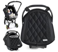 Orzbow Winter Baby Car Seat Cover,Universal Car Seat Footmuff for Baby w/Front Zip Door,Side Mesh Holes,All-Round Snow,Wind and Rain Protection,Sleep Aid for Baby Car Seat,Machine Washable,Black