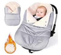 Orzbow Winter Car Seat Footmuff for Baby,Universal Baby Car Seat Cosy Toes w/Adjustable Collar,Waterproof Baby Car Seat Cover w/Zip,Warm Berber Fleece,Detachable and Machine Washable (Light Grey)