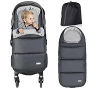 Orzbow Winter Cosy Toes for Buggy,Universal Footmuff for Pushchair with Drawstring Bag,Removable Warm Coral Fleece Lined Footmuff (Dark Grey)