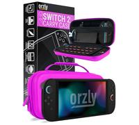 Orzly Carry Case for Nintendo Switch 2 2025 Console 7.9 inch Screen Protection Hard Case with Smart Storage for Accessories and Games Pockets Gift Box Edition (Hot Pink Switch 2)