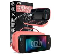 Orzly Carry Case for Nintendo Switch 2 2025 Console 7.9 inch Screen Protection Hard Case with Smart Storage for Accessories and Games Pockets Gift Box Edition (Joy con Red Switch 2)