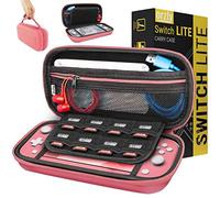 Orzly Carry Case for Nintendo Switch Lite (2019 Model) Protective Hard Shell Portable Travel Carry Case with Storage for Accessories & Game Cartridges (Coral)