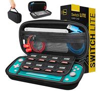 Orzly Carry Case for Nintendo Switch Lite Protective Hard Shell Portable Travel Carry Case with Storage for Accessories & Game Cartridges (Black)