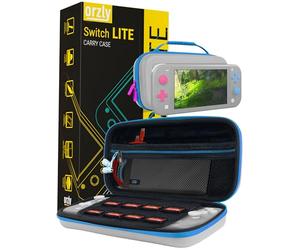 Orzly Carry Case for Nintendo Switch Lite Protective Hard Shell Portable Travel Carry Case with Storage for Accessories & Game Cartridges (Zacian)