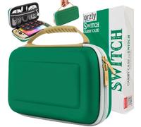 Orzly Carry Case for White Nintendo Switch OLED Console with Accessories and Games Storage Compartment - Easy Clean Case Gift Boxed Edition