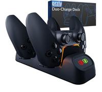 Orzly PS5 Controller Charging Station made for PlayStation 5 Console PS5 Controllers - Twin Docking charging Station PS5 Accessories Solution - Jet Black Edition
