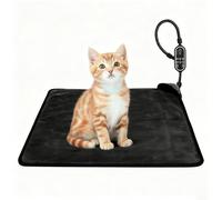 Orznez Pet Heating Pad for Cats & Dogs,Safe Electric Cat Warming Pad with Chew Resistant Cord,Automatic Induction Heated Cat Bed,Adjustable Temperature & Time(17.7" x 17.7")