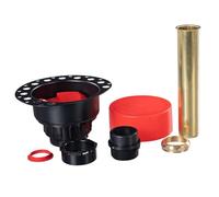 OS&B ITD35 Freestanding Bathtub Rough-in Kit Brass Tail Pipe and ABS Plastic Adapter, Red & Black, Single