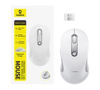 OS-Baseus F02 Ergonomic Wireless Mouse 2.4G Single Moon White