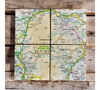 OS Map Ceramic Four Coaster Set - Dartmoor National Park