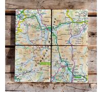 OS Map Ceramic Four Coaster Set - Lake District National Park