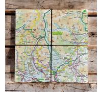 OS Map Ceramic Four Coaster Set - Loch Lomond and The Trossachs National Park