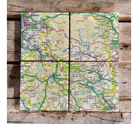 OS Map Ceramic Four Coaster Set - Peak District National Park