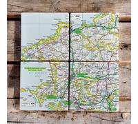 OS Map Ceramic Four Coaster Set - Pembrokeshire Coast National Park