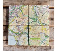OS Map Ceramic Four Coaster Set - Snowdonia National Park