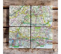 OS Map Ceramic Four Coaster Set - South Downs National Park