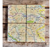 OS Map Ceramic Four Coaster Set - Yorkshire Dales National Park