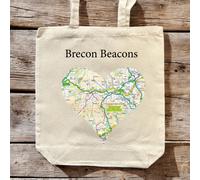 OS Map Premium Canvas Tote Bag - Brecon Beacons National Park