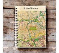 OS Map Wooden Lined Notebook - Brecon Beacons National Park