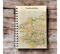 OS Map Wooden Lined Notebook - Pembrokeshire Coast National Park