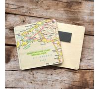 OS Map Wooden Square Magnet - Pembrokeshire Coast National Park