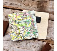 OS Map Wooden Square Magnet - The Broads