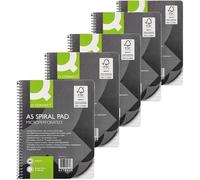 OS Smart Choice Ruled Margin Spiral Soft Cover Notebook 160 Pages A5 (Pack of 5) + FREE Highlighter (random colour)