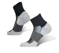 OS1st AC4 Blister Protection Double-tab Active Comfort Socks, Black Qtr Crew, Large