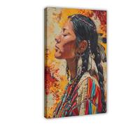 Osage Native American Girl Canvas Poster Bedroom Decor Landscape Office Room Decor Gift 20x30inch(50x75cm)