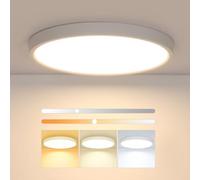Osairous LED Ceiling Light Dimmable 24W, 30cm Ceiling Lamp with Remote Control Timeable, Night Light Warm, Panel 3000K-6500K for Bedroom Kid's Room, Living Room, Bathroom, Kitchen Round White