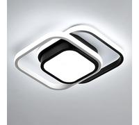 Osairous LED Ceiling Lights, 2 Squares Flush Mount Ceiling Lighting, 32W 6500K Black and White Ceiling Light Fitting for Bedroom Kitchen Hallway Dining Room [Energy Class E]
