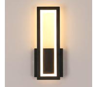 Osairous Modern LED Wall Light, LED Wall Lamp 16W 1800LM, Modern Black Acrylic Wall Light, Wall Lighting for Bedroom, Hallway, Staircase, 3000K Warm White, 32CM