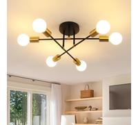 Osairous Sputnik Ceiling Light Vintage, 6 Lights Sputnik Chandeliers, E27 Fitting Modern Ceiling Light for Living Room, Kitchen, Dining Room, Bulb Not Included