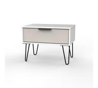 Osaka 1 Drawer Midi Bedside Cabinet In Kashmir Matt & White Matt (Ready Assembled)