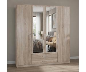 Osaka 112453 4 Door 2 Drawer+2 Mirror Oak