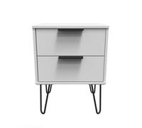 Osaka 2 Drawer Compact Bedside Cabinet In Grey Matt (Ready Assembled)