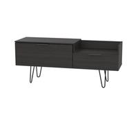 Osaka 2 Drawer Media Console Unit In Black Matt (Ready Assembled)