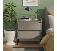 Osaka Bedside Cabinet - 2 Drawer - Midi - Dusk Grey Fluted