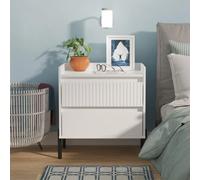 Osaka Bedside Cabinet - 2 Drawer - Midi - White Matt Fluted