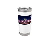Osaka Castle Cherry Blossom Night Scene Japan Illustration Stainless Steel Insulated Tumbler